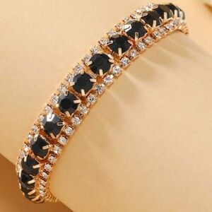 Swarovski Elements Black Crystal Tennis Bracelet